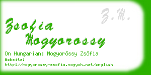 zsofia mogyorossy business card