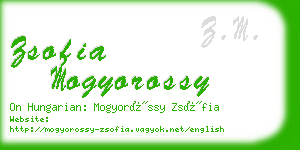 zsofia mogyorossy business card